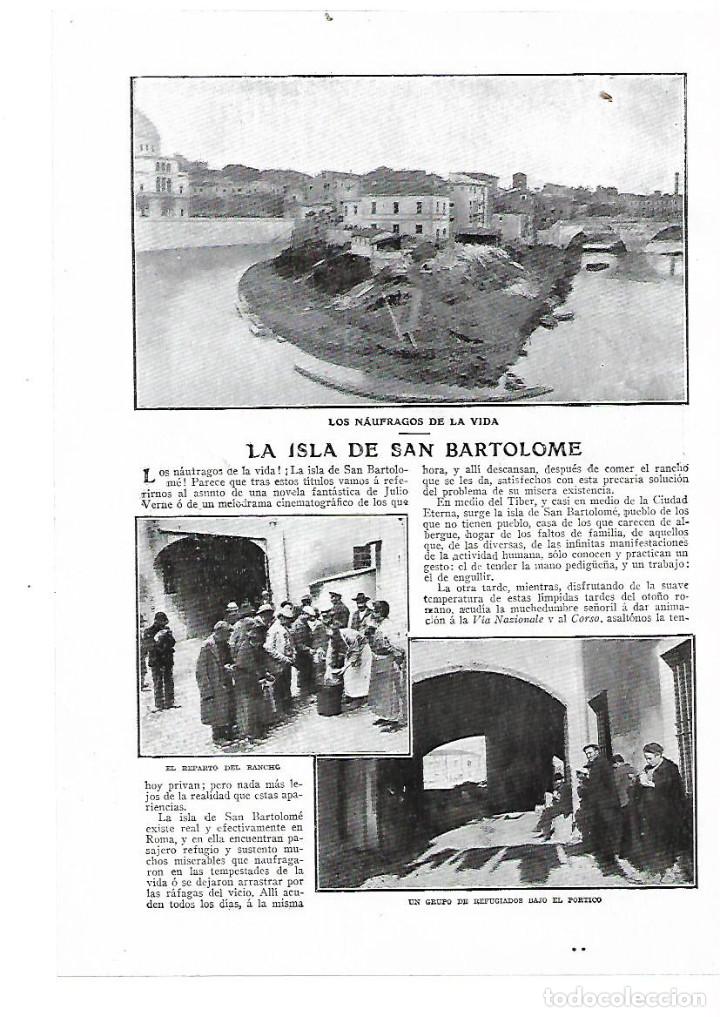 Coleccionismo: A&Ntilde;O 1914 RECORTE PRENSA LA ISLA DE SAN BARTOLOME ROMA NAUGRAFOS DE LA VIDA REFUGIADOS