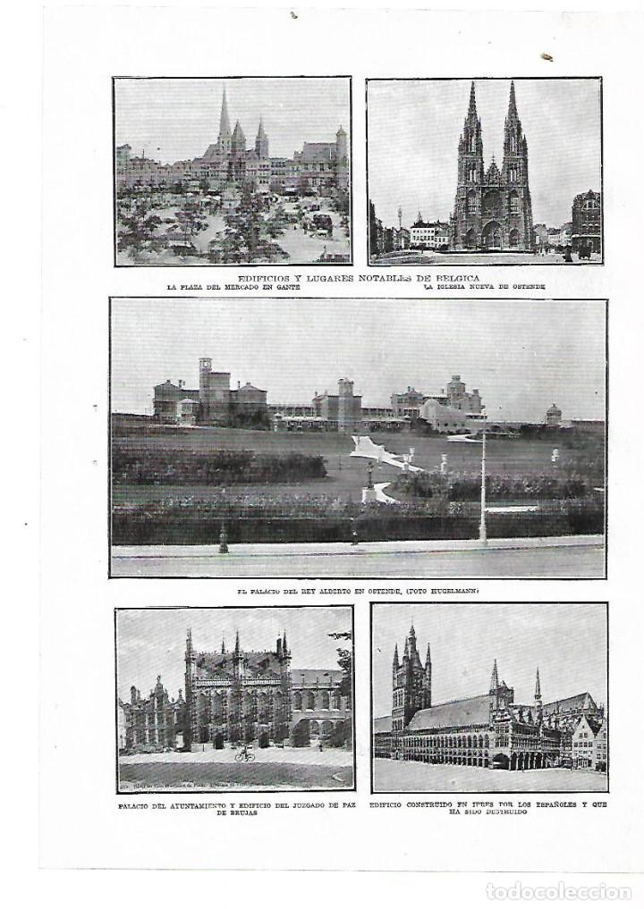 Coleccionismo: A&Ntilde;O 1914 RECORTE PRENSA BELGICA DESTROZOS GUERRA OSTENDE MERCADO GANTE BRUJAS IPRES