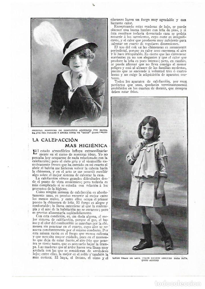 Coleccionismo: A&Ntilde;O 1914 RECORTE PRENSA MODA INFANTIL TRAJE DE LANA PARA NI&Ntilde;A