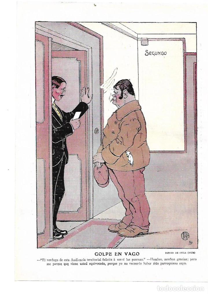 Sammelleidenschaft Papier: A&Ntilde;O 1914 RECORTE PRENSA DIBUJO HUMOR COMIC CARICATURA GOLPE EN VAGO POR CILLA HIJO