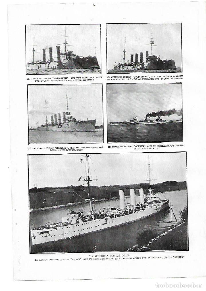 Colecionismo: A&Ntilde;O 1914 RECORTE PRENSA GUERRA MUNDIAL BARCOS INGLES ALEMAN MONMOUTH GOEBEN EMDEN BRESLAU GOOD HOPE