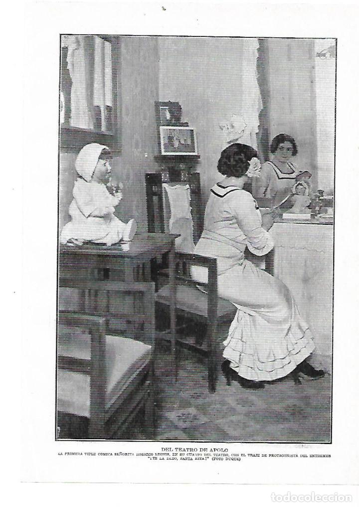 Coleccionismo: A&Ntilde;O 1914 RECORTE PRENSA TEATRO APOLO ACTRIZ ROSARIO LEONIS ENTREMES TE LA DEBO SANTA RITA
