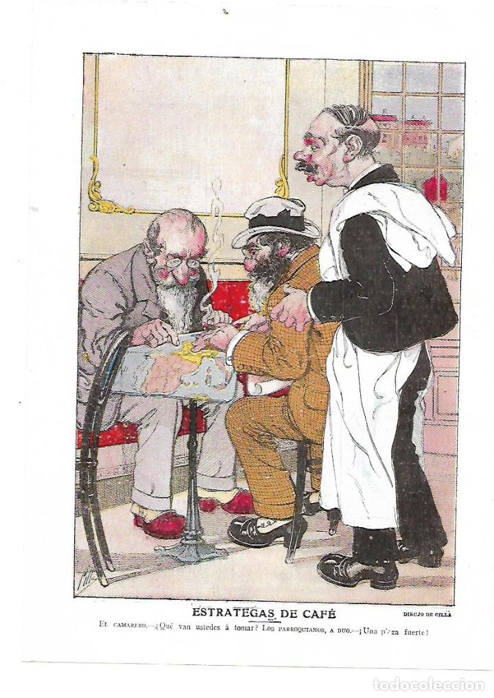 Sammelleidenschaft Papier: A&Ntilde;O 1914 RECORTE PRENSA DIBUJO HUMOR COMIC CARICATURA ESTRATEGIAS DE CAFE POR CILLA