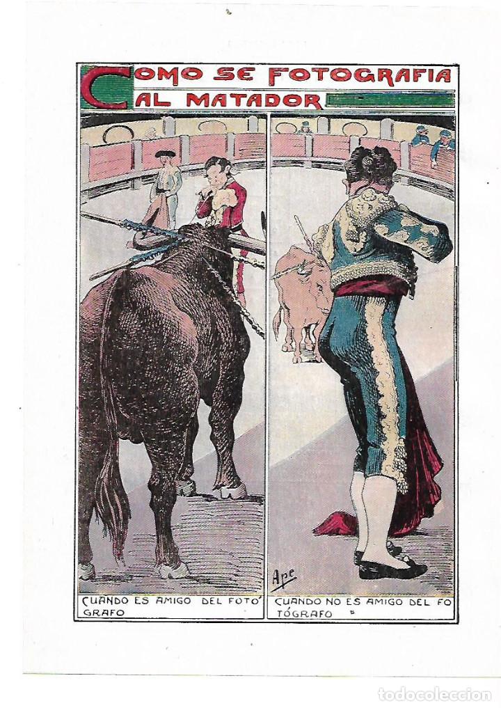 Coleccionismo: A&Ntilde;O 1914 RECORTE PRENSA DIBUJO HUMOR COMIC CARICATURA COMO SE FOTOGRAFIA AL MATADOR POR APE TORERO