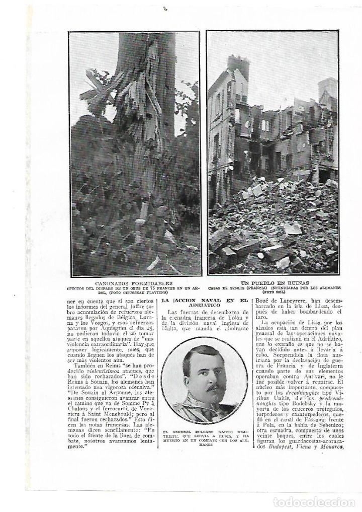 Coleccionismo: A&Ntilde;O 1914 RECORTE PRENSA GUERRA MUNDIAL EUROPA DESTRUCCION SENLIS FRANCIA CASAS INCENDIADAS ALEMANES