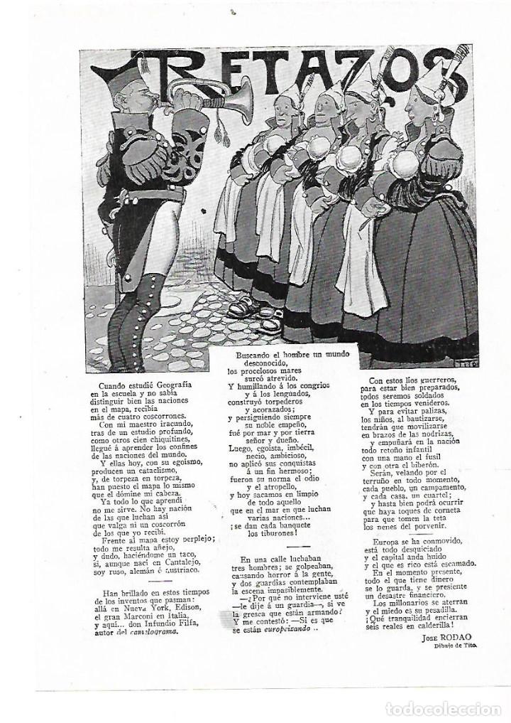 Coleccionismo: A&Ntilde;O 1914 RECORTE PRENSA POESIA RETAZOS POR JOSE RODAO DIBUJO DE TITO ILUSTRACION
