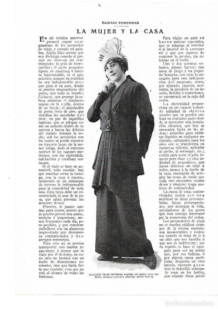 Coleccionismo: A&Ntilde;O 1914 RECORTE PRENSA MODA MUJER TRAJE HECHURA SASTRE MODELO OLIVANT BREVET