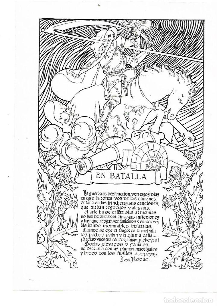 Coleccionismo: A&Ntilde;O 1914 RECORTE PRENSA POESIA EN BATALLA POR JOSE RODAO DIBUJO VARELA ILUSTRACION