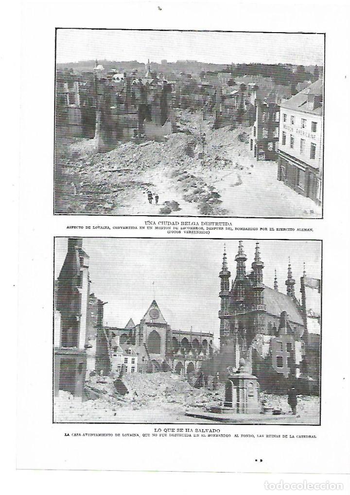 Collectionnisme: A&Ntilde;O 1914 RECORTE PRENSA GUERRA MUNDIAL EUROPA DESTRUCCION LOVAINA BELGICA BOMBARDEO ALEMAN