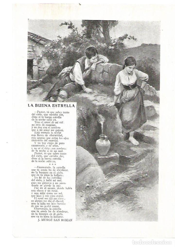 Coleccionismo: A&Ntilde;O 1913 RECORTE PRENSA POESIA LA BUENA ESTRELLA POR MU&Ntilde;OZ SAN ROMAN DIBUJO REGIDOR ILUSTRACION