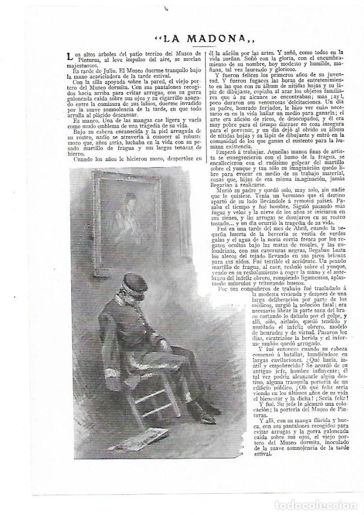 Coleccionismo: A&Ntilde;O 1913 RECORTE PRENSA RELATO CORTO LA MADONA POR ULISES BIDON VILLAR DIBUJO DE REGIDOR
