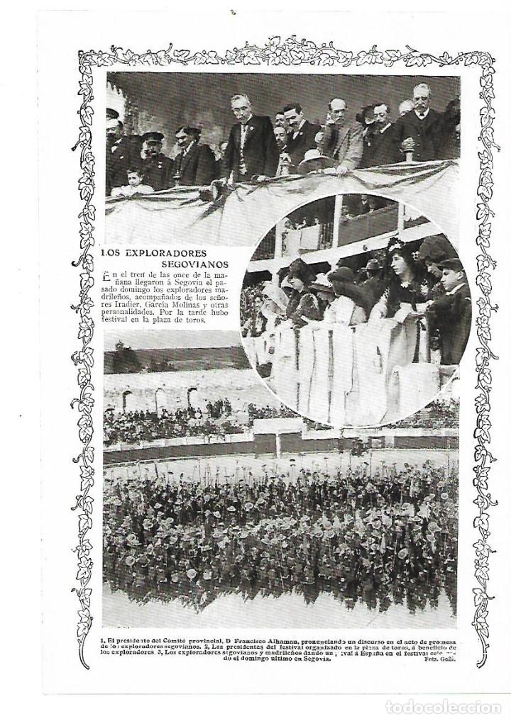 Coleccionismo: A&Ntilde;O 1913 RECORTE PRENSA BOY SCOUTS LLEGADA LOS EXPLORADORES DE MADRID A SEGOVIA