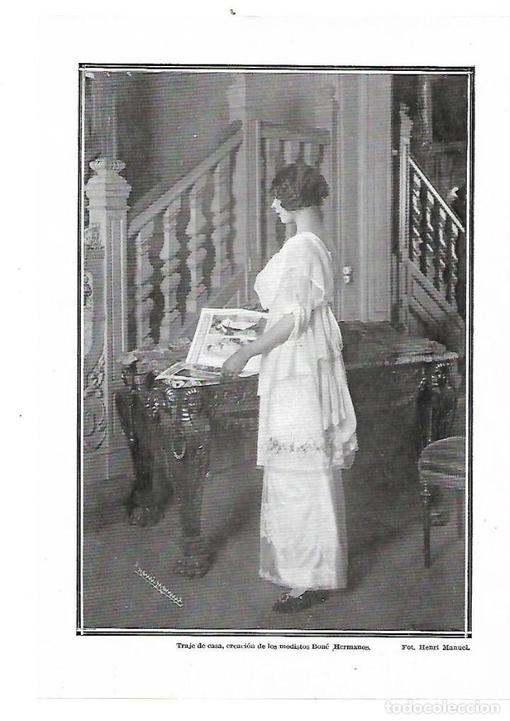 Coleccionismo: A&Ntilde;O 1913 RECORTE PRENSA MODA MUJER VESTIDO TRAJE DE CASA CREACION MODISTOS BONE HERMANOS