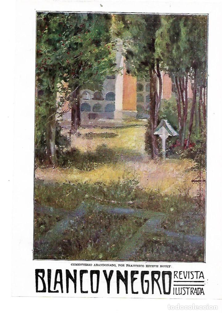 Coleccionismo: A&Ntilde;O 1914 RECORTE PRENSA PINTURA DIBUJO REPRODUCCION CEMENTERIO ABANDONADO FRANCISCO ESTEVE BOTEY
