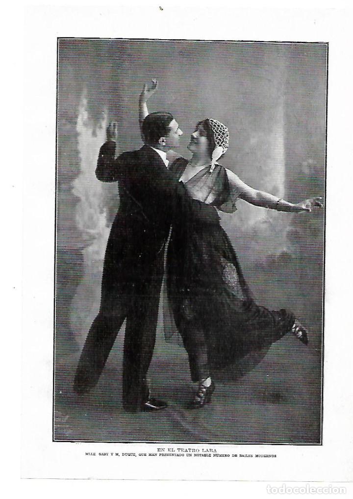 Coleccionismo: A&Ntilde;O 1914 RECORTE PRENSA TEATRO LARA ARTISTAS GABY DUQUE BAILES MODERNOS