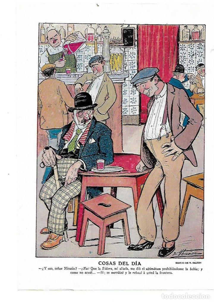 Colecionismo: A&Ntilde;O 1914 RECORTE PRENSA DIBUJO HUMOR COMIC CARICATURA COSAS DEL DIA POR IBA&Ntilde;EZ YBA&Ntilde;EZ
