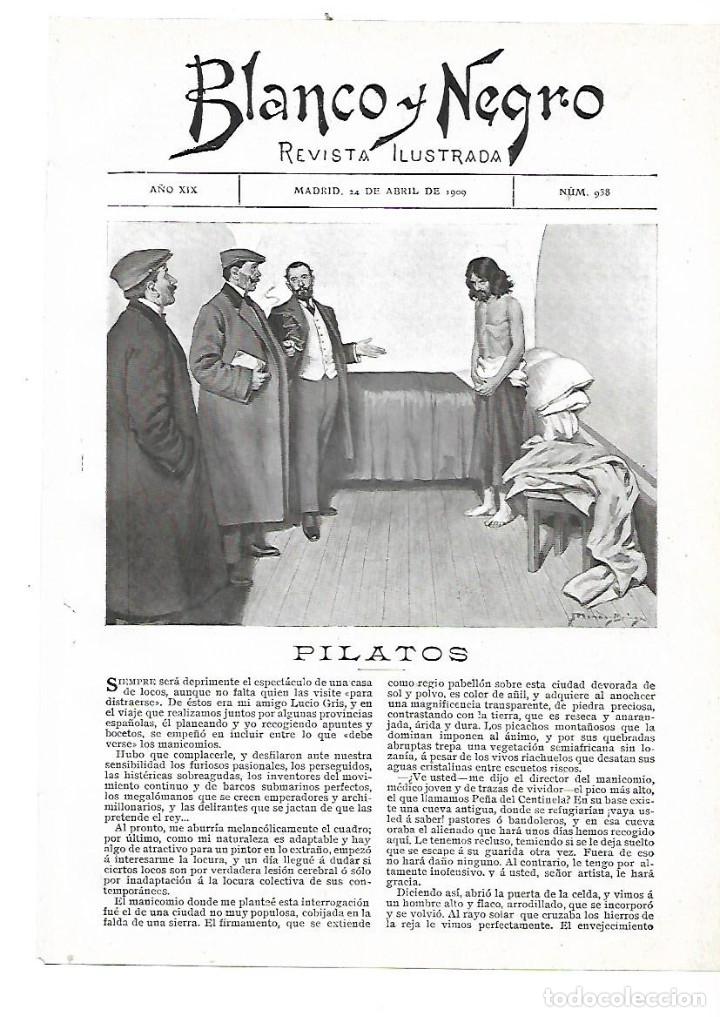 Coleccionismo: A&Ntilde;O 1909 RECORTE PRENSA RELATO CORTO PILATOS CONDESA DE PARDO BAZAN DIBUJO MENDEZ BRINGA