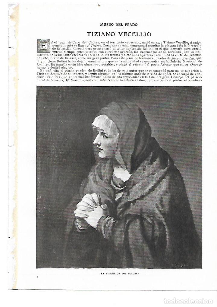 Coleccionismo: A&Ntilde;O 1909 RECORTE PRENSA PINTURA TIZIANO VECELLIO MUSEO DEL PRADO RETRATO EMPERADOR CARLOS V