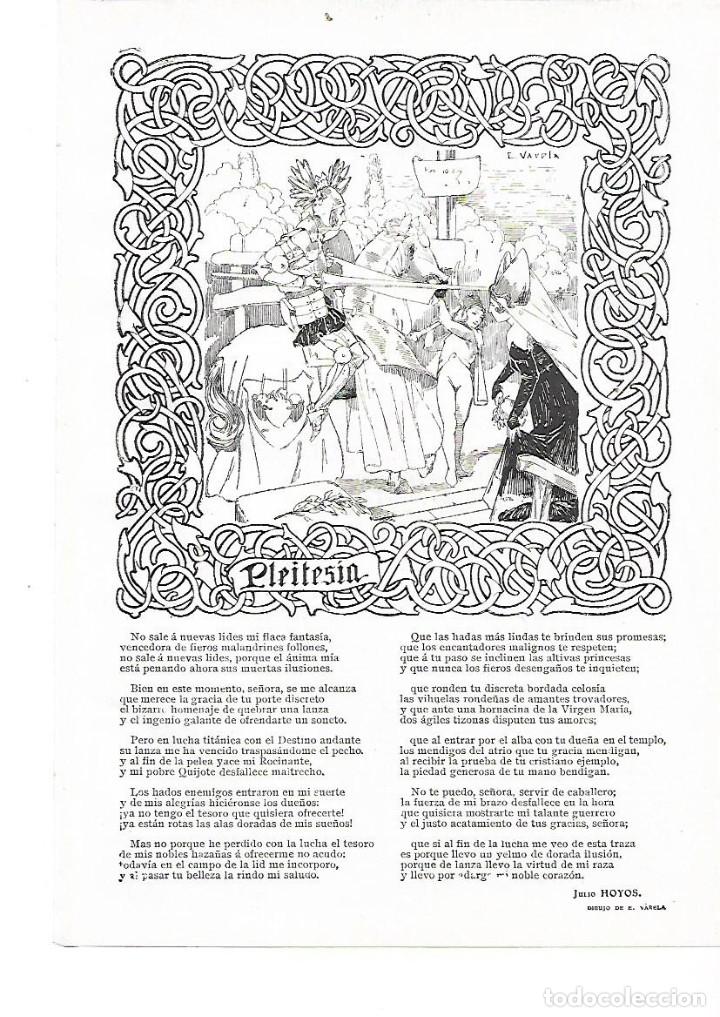 Sammelleidenschaft Papier: A&Ntilde;O 1909 RECORTE PRENSA POESIA PLEITESIA POR JULIO HOYOS DIBUJO DE VARELA