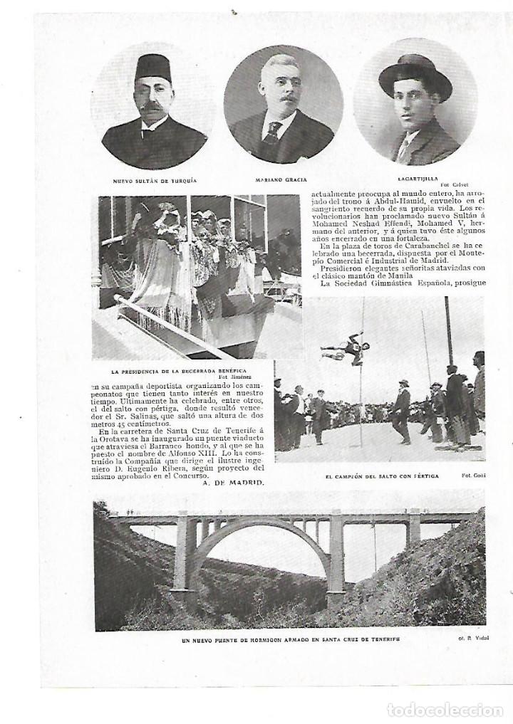 Coleccionismo: A&Ntilde;O 1909 RECORTE PRENSA DEPORTES ATLETISMO SALTO PERTIGA SALINAS CAMPEON SALTO 2 METROS 45 CM 2.45