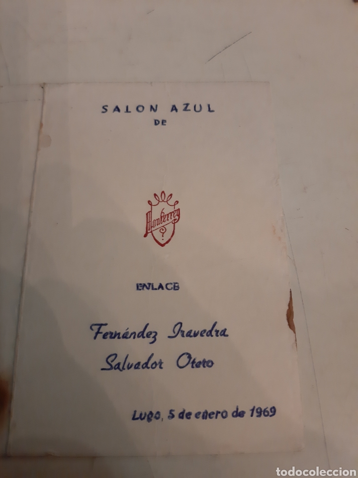Collectionnisme: 1969 Lugo enlace Menu Sal&oacute;n Azul monterrey