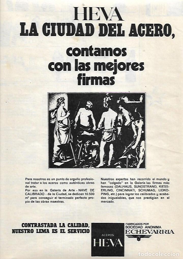 Sammelleidenschaft Papier: A&Ntilde;O 1971 RECORTE PRENSA PUBLICIDAD ACEROS HEVA SOCIEDAD ANONIMA ECHEVARRIA BILBAO
