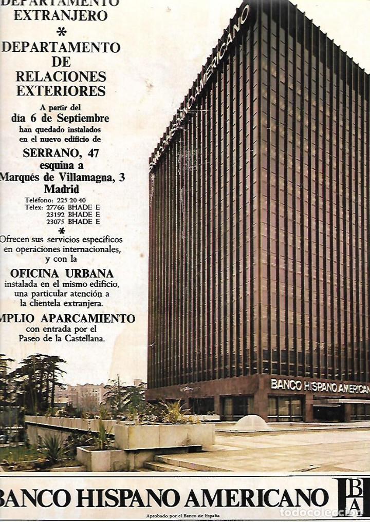 Sammelleidenschaft Papier: A&Ntilde;O 1971 RECORTE PRENSA PUBLICIDAD BANCO HISPANO AMERICANO MADRID