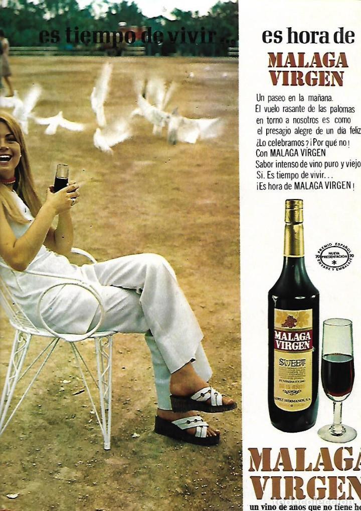 Colecionismo: A&Ntilde;O 1971 RECORTE PRENSA PUBLICIDAD BEBIDAS MALAGA VIRGEN LOPEZ HERMANOS VINO