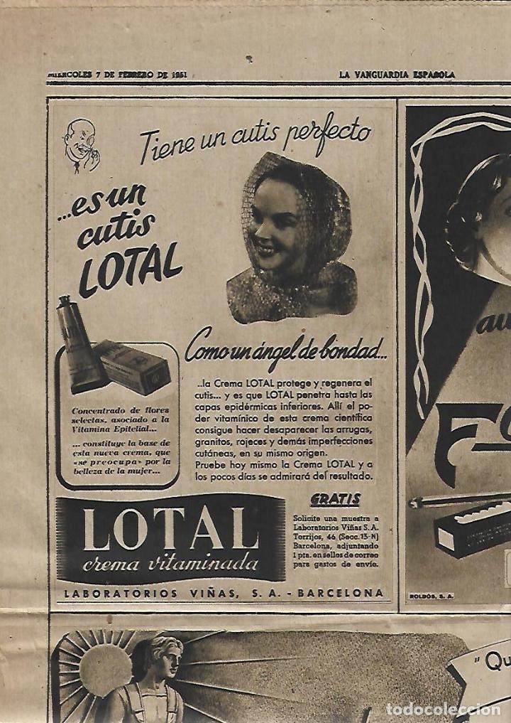 Sammelleidenschaft Papier: A&Ntilde;O 1951 RECORTE PRENSA PUBLICIDAD COSMETICA CREMA CUTIS LOTAL LABORATORIOS VI&Ntilde;AS BARCELONA