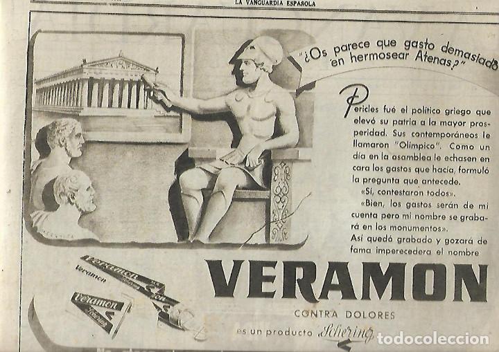 Collezionismo: A&Ntilde;O 1951 RECORTE PRENSA PUBLICIDAD CALMANTE VERAMON CONTRA EL DOLOR PRODUCTO SCHERING