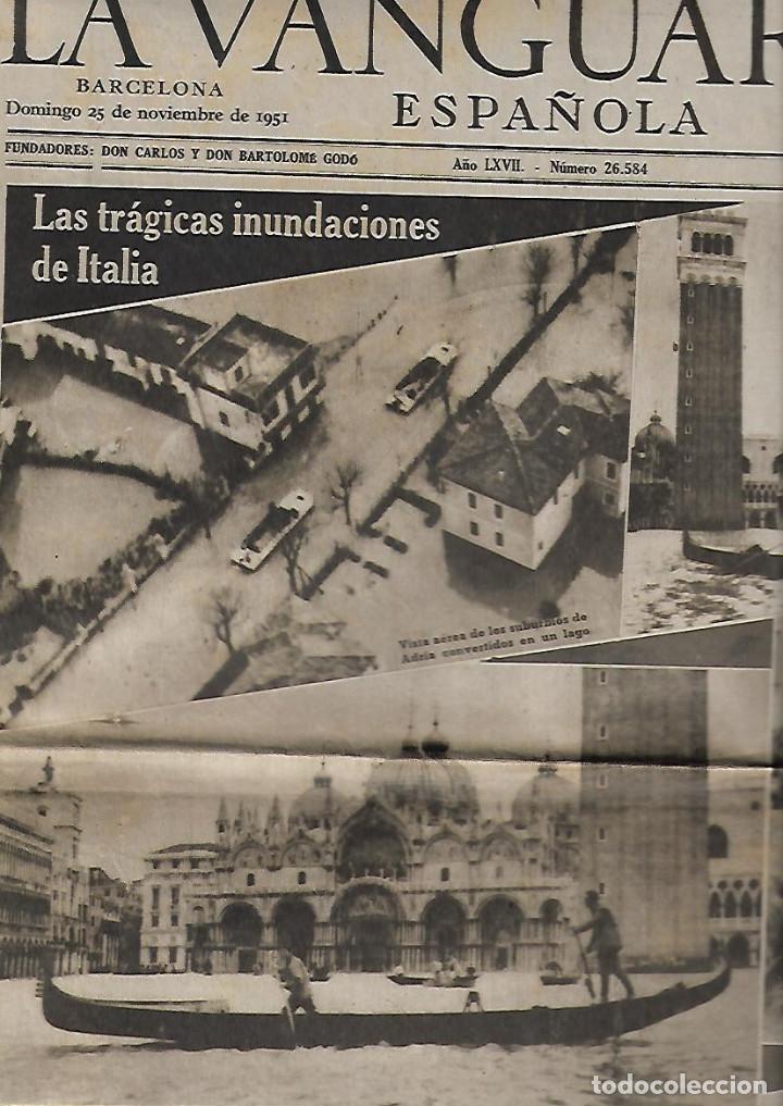 Sammelleidenschaft Papier: A&Ntilde;O 1951 RECORTE PRENSA INUNDACIONES EN ITALIA VENECIA CAMPI&Ntilde;A MILAN CAVARZERE ADRIA