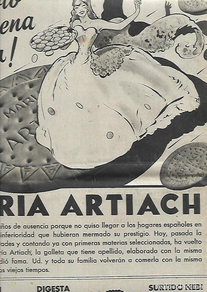 Collezionismo: A&Ntilde;O 1951 RECORTE PRENSA PUBLICIDAD GALLETAS MARIA ARTIACH