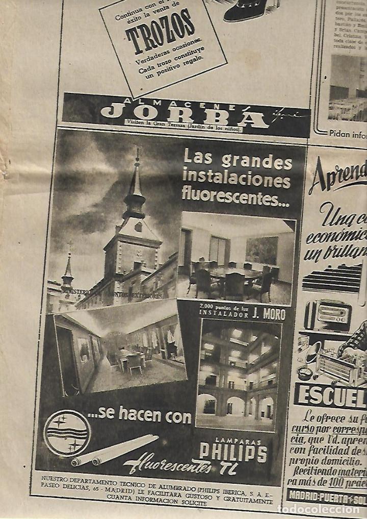 Collezionismo: A&Ntilde;O 1951 RECORTE PRENSA PUBLICIDAD LAMPARAS PHILIPS ILUMINACION MINISTERIO ASUNTOS EXTERIORES