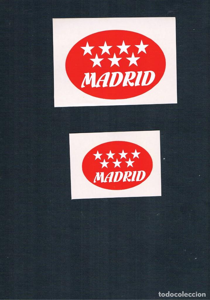 Coleccionismo: DOS PEGATINAS ADHESIVAS PLASTIFICADAS DE LA COMUNIDAD DE MADRID