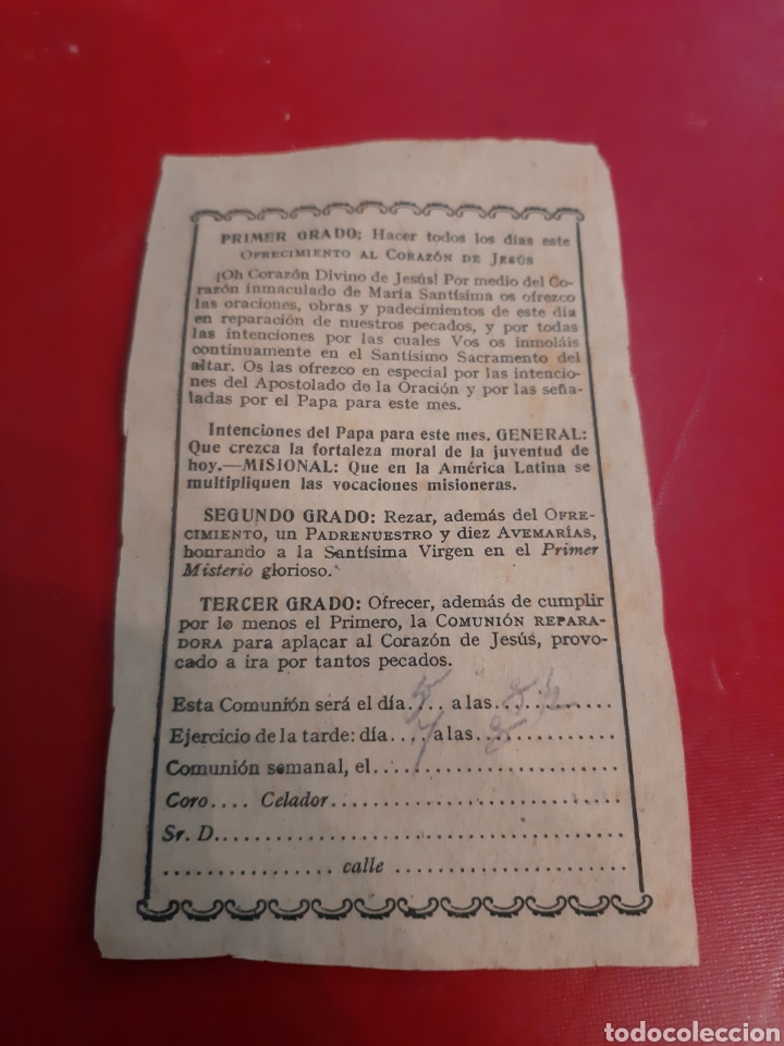 Coleccionismo: Comuni&oacute;n apostolado de la Oraci&oacute;n - Foto 2