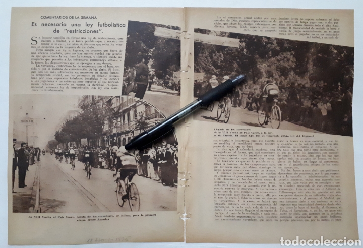 Coleccionismo: ES NECESARIA UNA LEY FUTBOLISTICA DE ... (vuelta al pa&iacute;s vasco, motoristas en CASTRO URDIALES) 1935