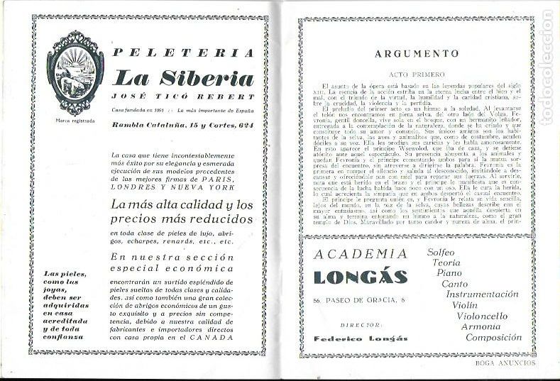 Coleccionismo: PL-65. GRAN TEATRO DEL LICEO, PROGRAMA OFICIAL 1927-28. - Foto 4