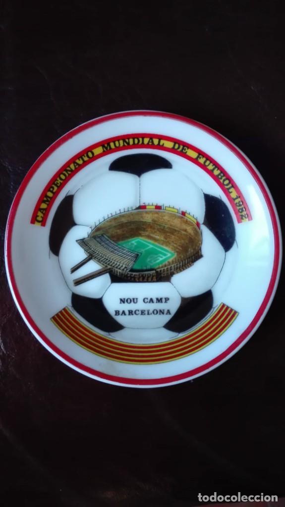 Coleccionismo: Platito de porcelana new Camp Barcelona Campeonato Mundial de F&uacute;tbol 1982