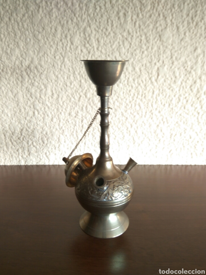 Coleccionismo: Antigua cachimba de metal - Foto 4