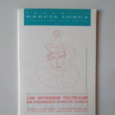 Coleccionismo: LOS ESTRENOS TEATRALES DE FEDERICO GARCÍA LORCA. DESPLEGABLE EXPOSICIÓN CIRCULO DE BELLAS ARTES 1992. Lote 190587363