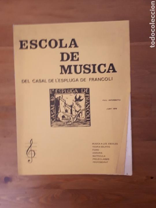 Colecionismo: Escola M&uacute;sica Casal L'Espluga de Francol&iacute; 1978