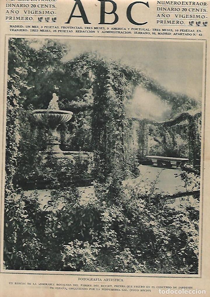 Sammelleidenschaft Papier: A&Ntilde;O 1925 RECORTE PRENSA ROSALEDA PARQUE EL RETIRO FOTO ARTISTICA RECIO CONCURSO GAL JARDINES ESPA&Ntilde;A