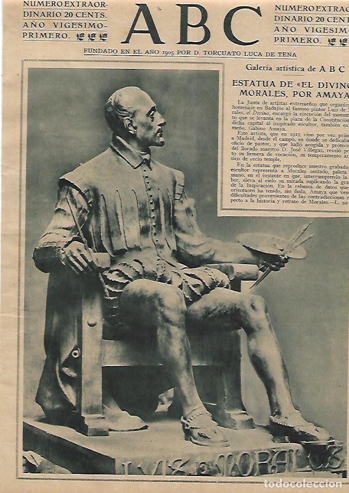 Sammelleidenschaft Papier: A&Ntilde;O 1925 RECORTE PRENSA ESCULTURA ESTATUA EL DIVINO MORALES POR AMAYA
