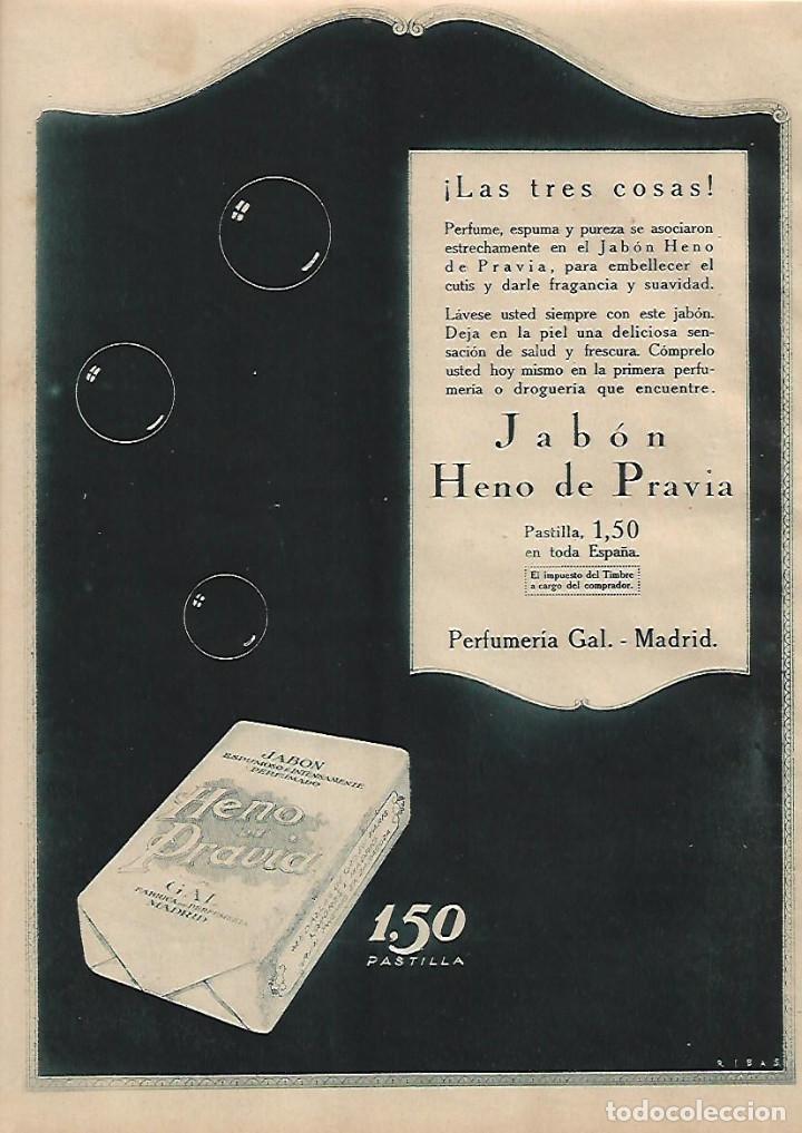 Collezionismo: A&Ntilde;O 1925 RECORTE PRENSA PUBLICIDAD PASTILLA DE JABON HENO DE PRAVIA PERFUMERIA GAL