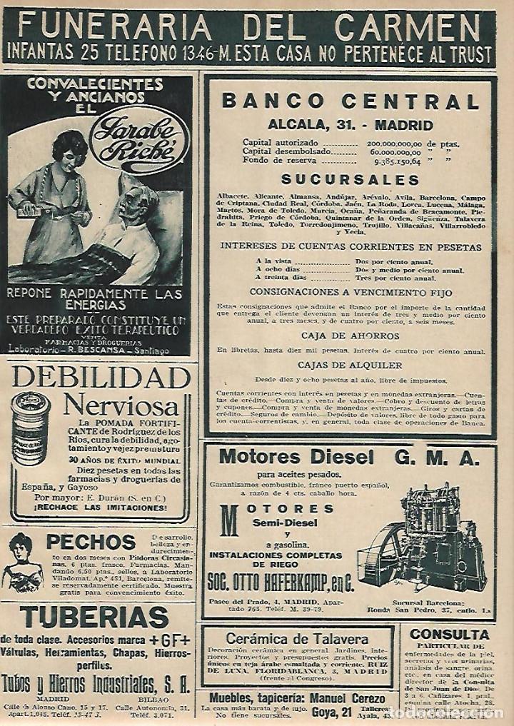 Collezionismo: A&Ntilde;O 1925 RECORTE PRENSA PUBLICIDAD JARABE RICHE RECONSTITUYENTE LABORATORIOS BESCANSA COMPOSTELA