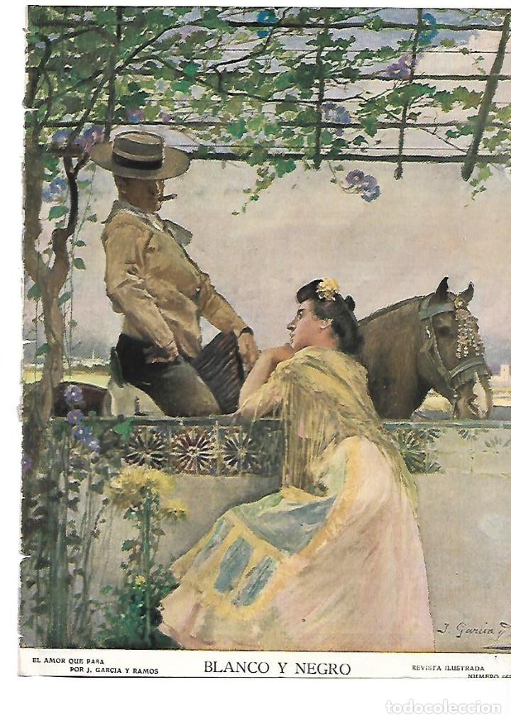 Collezionismo: A&Ntilde;O 1909 RECORTE PRENSA PINTURA DIBUJO EL AMOR QUE PASA POR GARCIA RAMOS REPRODUCCION