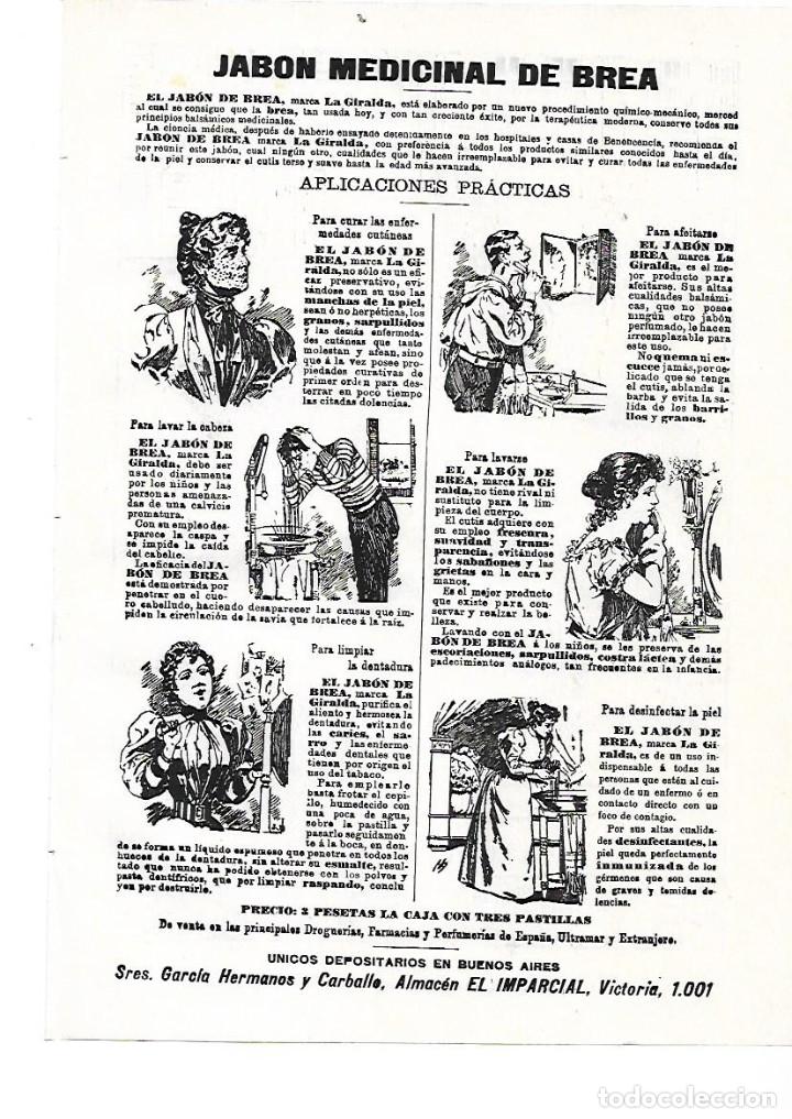 Collezionismo: A&Ntilde;O 1909 RECORTE PRENSA PUBLICIDAD JABON MEDICINAL BREA REPORTAJE PUBLICITARIO