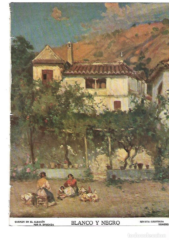 Sammelleidenschaft Papier: A&Ntilde;O 1909 RECORTE PRENSA PINTURA DIBUJO CARMEN EN EL ALBAICIN POR BRUGADA REPRODUCCION