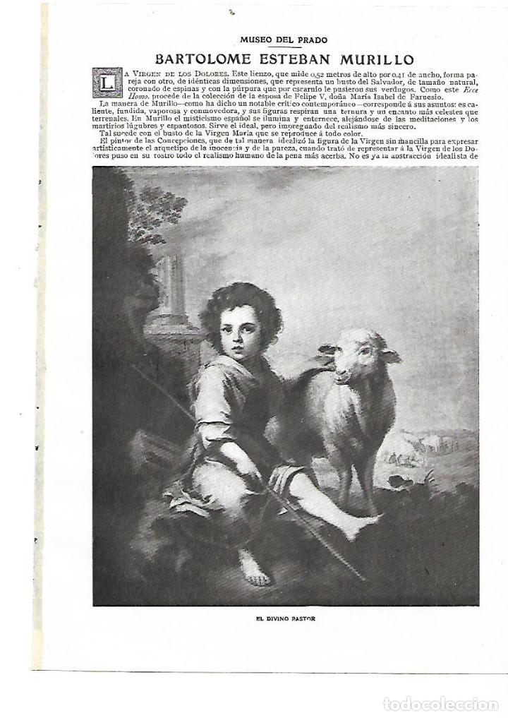 Coleccionismo: A&Ntilde;O 1909 RECORTE PRENSA PINTURA BARTOLOME ESTEBAN MURILLO MUSEO DEL PRADO VIRGEN DE LOS DOLORES