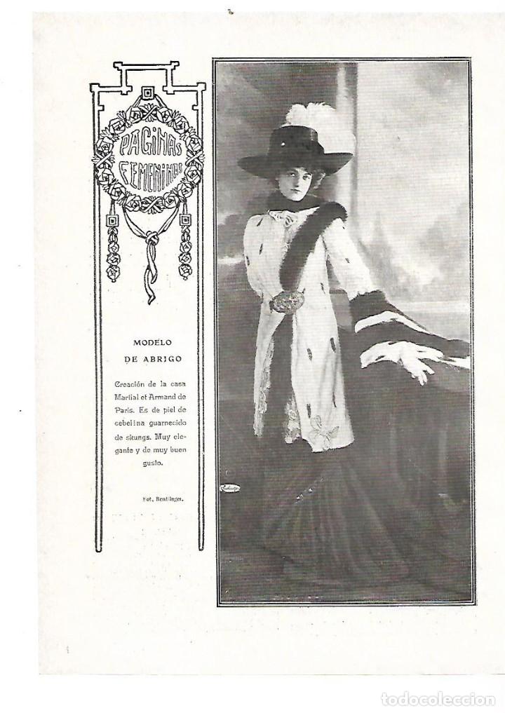 Collezionismo: A&Ntilde;O 1909 RECORTE PRENSA MODA MUJER ABRIGO CREACION CASA MARTIAL ET ARMAND DE PARIS